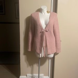 Pink old navy front tie sweater
